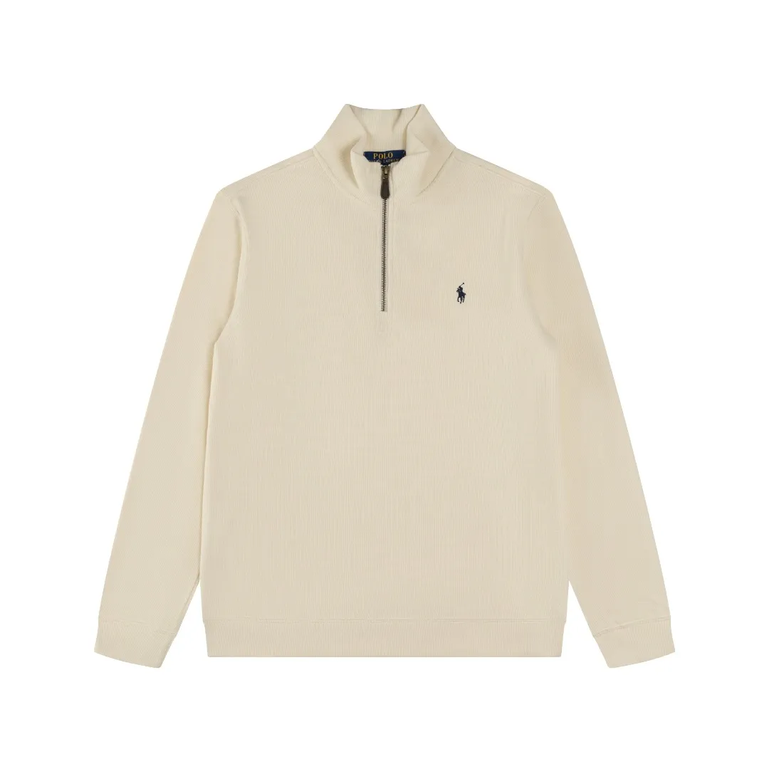 P230 #R97 Ralph lauren twelve-color embroidered pony logo half-zip high-neck long-sleeved knitted sweatshirt. The same style for men and women. The new half-zip sweatshirt for couples to wear in autumn is here! This kind of sweatshirt is really popular this year, even more popular than the hooded sweatshirt. Open the zipper and it can be used as a large lapel, which makes it more fashionable. The color of the classic design of the little war horse on the chest is matched with the embroidery. The simple zipper design echoes the brand logo, so you don’t need to match too much. The sweater version is loose enough! The fabric is custom-woven and dyed 100 cotton. 320g high gram weight 100% cotton knitted cotton with a certain thickness. The fabric is soft and comfortable, and the three-dimensional fabric is full of texture. The stitching is three needles and five threads, which is beautiful and strong. The pattern is also good. Although it is loose, it does not look bulky! - It is not a popular color scheme on the street. The color is pure and highly recommended. The upper body has a particularly high rate of turning heads. Loose style. Big drop shoulder OS style. Same style for men and women. Couple wear. Versatile and practical! Color: Gray, navy, khaki, green label, oatmeal brown label, apricot, black, army green, burgundy, pink, dark gray, light blue, white. Size: S M L XL Length: 70/72/74/76 Bust: 53.5/55.5/57.5/58.5 Shoulder width: 44/45/46/47 Sleeve length: 61/62/63/64